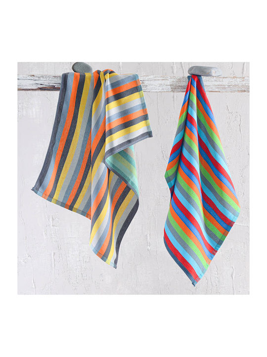 Rythmos Towel from 100% Cotton in Orange Color 50x70cm