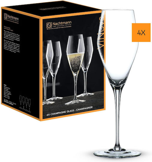 Nachtmann Set de pahare de sampanie din Cristal Cu picior 280ml 4buc