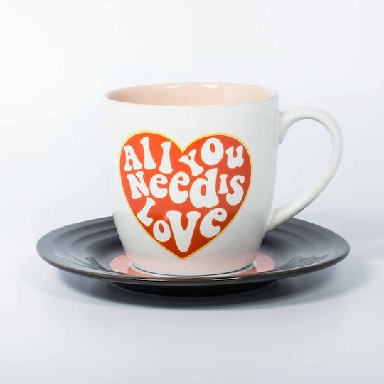 Thumbs Up Set Cană Și Farfurie L&M - Love Cană Ceramică Albă 250ml Thumbs Up Set Cană Și Farfurie L&M - Love Cană Ceramică Albă 250ml