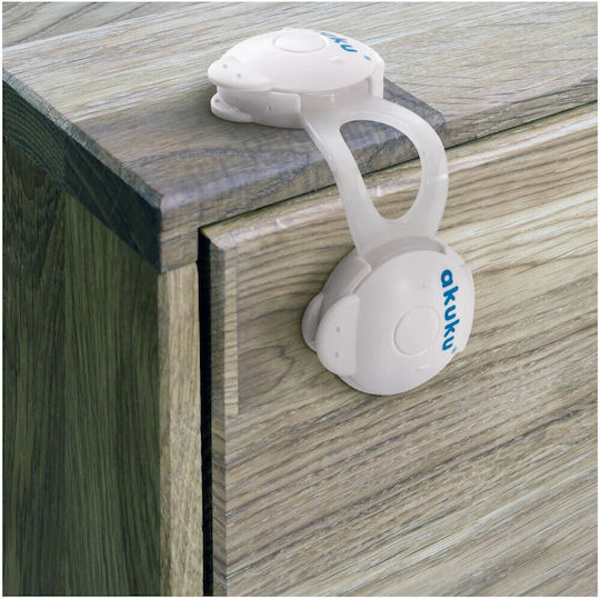 Akuku Cabinet & Drawer Lock made of Plastic in White Color 10x10cm 2pcs
