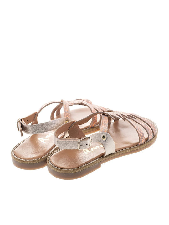 Leather Sandals Amica Girl Orange Orange Leather Sandals Amica Girl Orange Orange