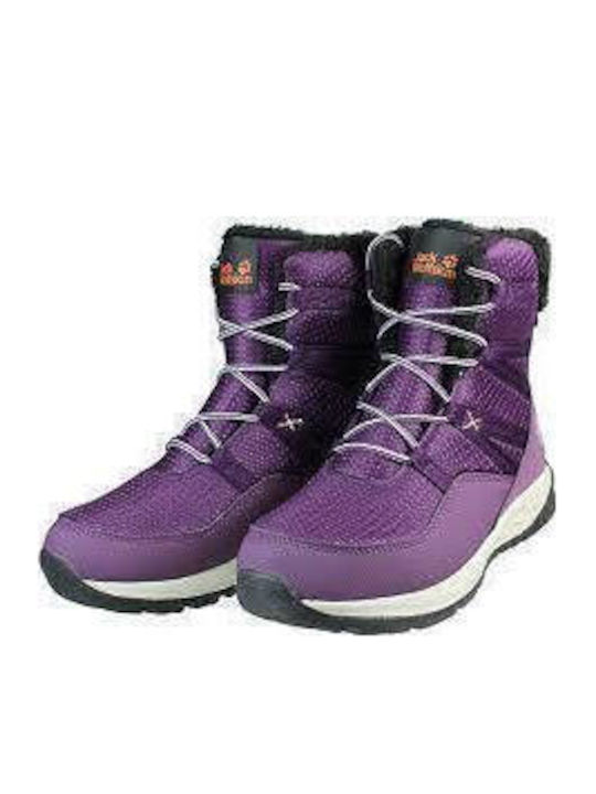 Jack Wolfskin Texapore Kinder-Schneestiefeletten mit Schnürsenkeln Lila