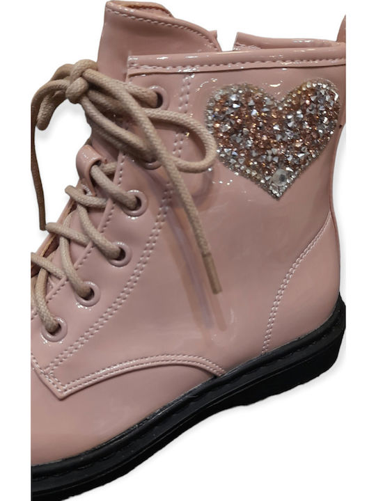 Kinderstiefel Rosa Lackleder Herz Kinderstiefel Rosa Lackleder Herz