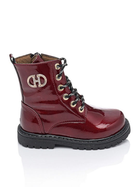 Scarpy Anatomice Cizme Copii din Piele cu Fermuar Burgundy