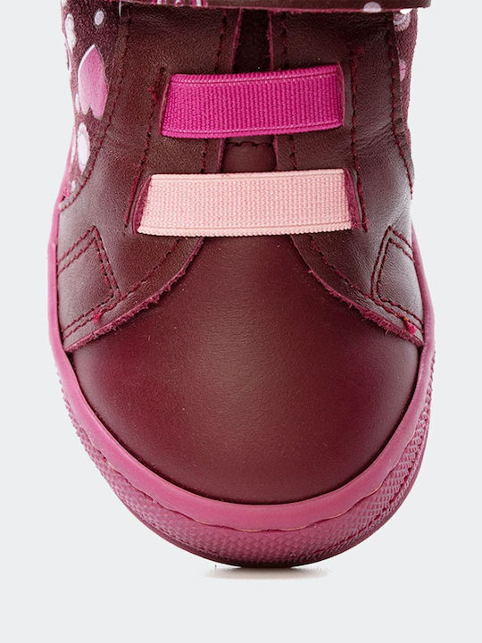 Anatomice Ghete Copii cu Velcro Burgundy 9504-BURGUNDY