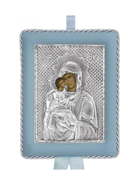 Silber Heilige Ikone Neugeborenes Junge Jungfrau Maria Aκαθίστου 14,5x11,5cm Silber Heilige Ikone Neugeborenes Junge Jungfrau Maria Aκαθίστου 14,5x11,5cm
