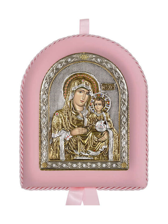 Silver Image Newborn Girl Virgin Mary Jerusalemite 17x14cm Local Gold Platings