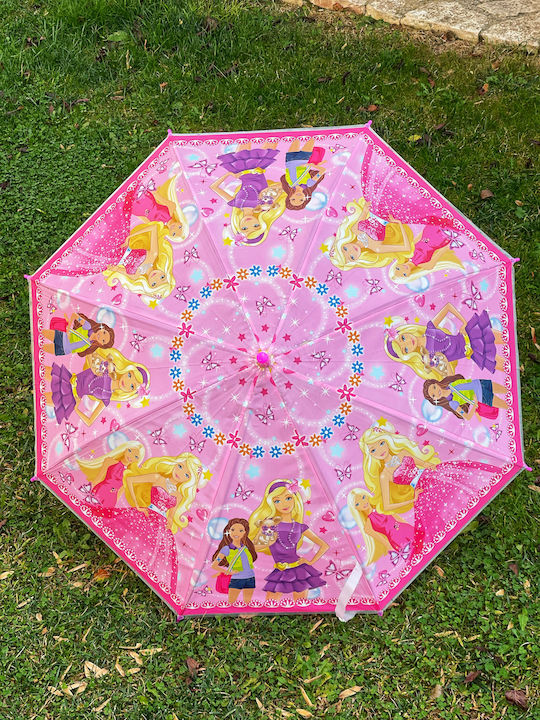Детски чадър Розови Принцеси Извита дръжка Диаметър 75см Pink Umbrella