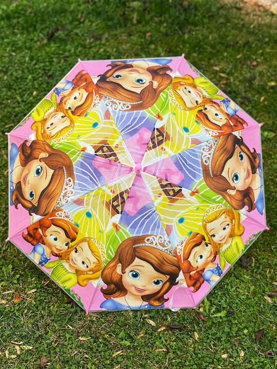 Umbrelă Pentru Copii Roz Prințesă Baston Diametru 75cm