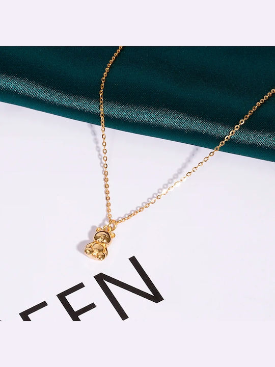 Gold Bear Pendant Necklace