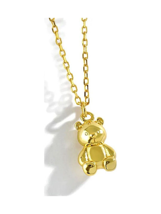 Gold Bear Pendant Necklace