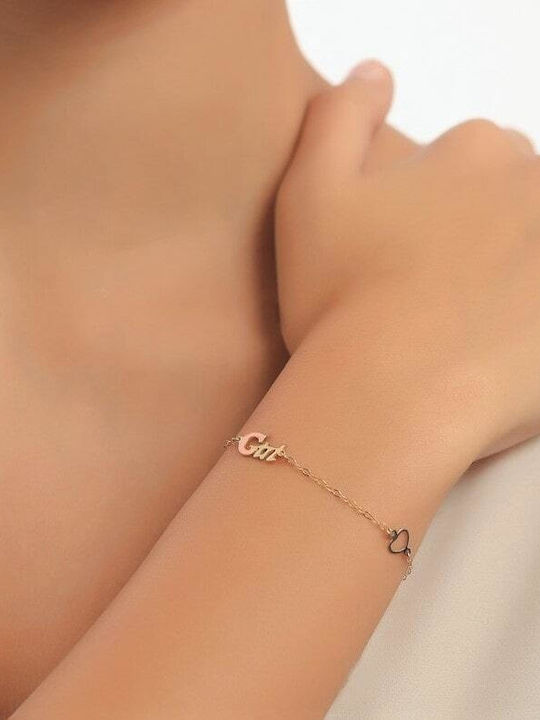 Κίτρινο Χρυσό Παιδικό Βραχιόλι Κ14 Girl Br11400237