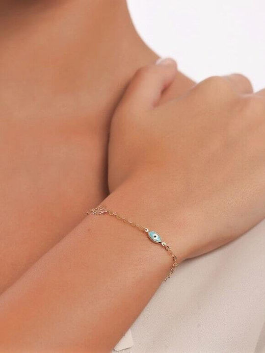 Eforo Kids Bracelet Chain K14 Car from Gold 14K with Evil Eye