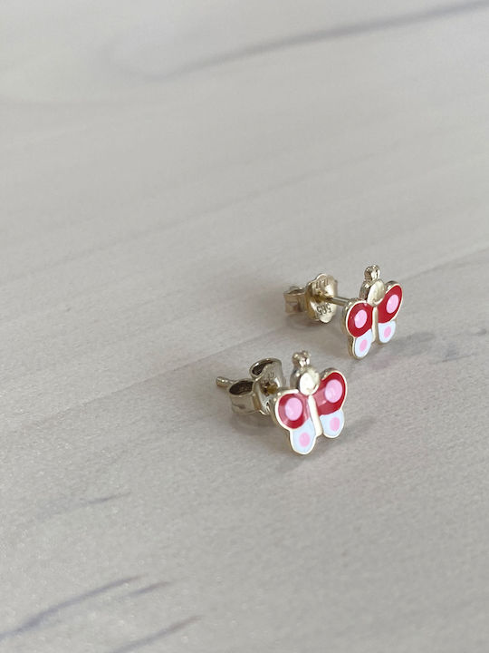 Kritsimis Hipoalergenic Cercei pentru copii Studs Fluturi din Aur 14K