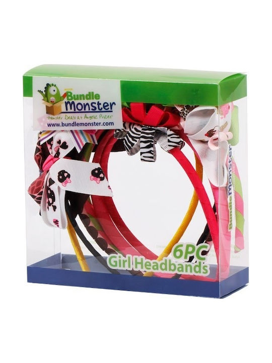 Multicolour Kids Headbands Set with Bow 6pcs