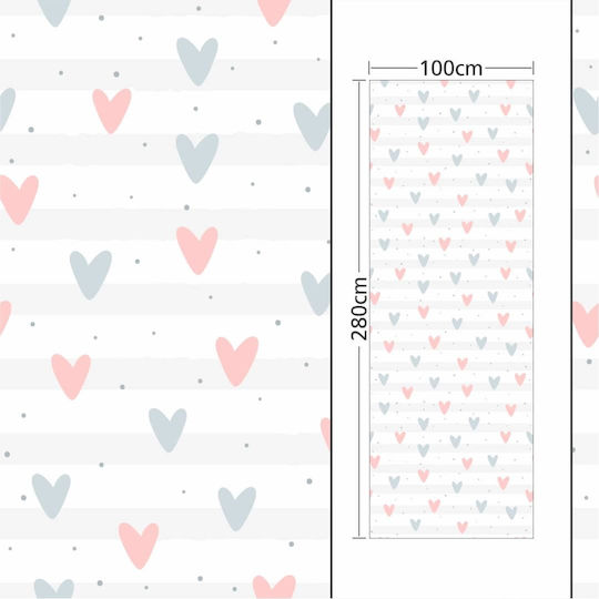 Wallpapere pentru copii Embosat Tapet cu Inimioare