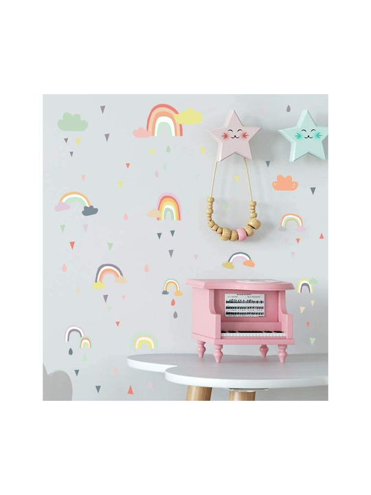 Παιδικό Αυτοκόλλητο Τοίχου Raindrops Rainbow 001596