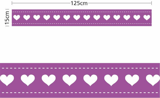 Margine Pentru Perete Inimioare Fundal 125x15cm