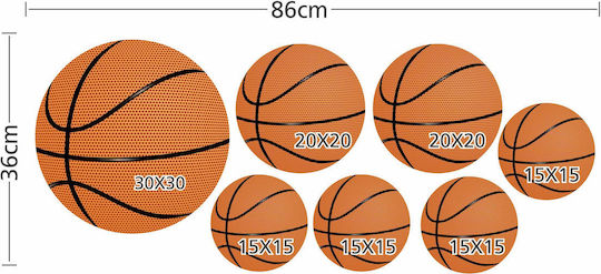 Kinder Wandsticker Basketball Bälle