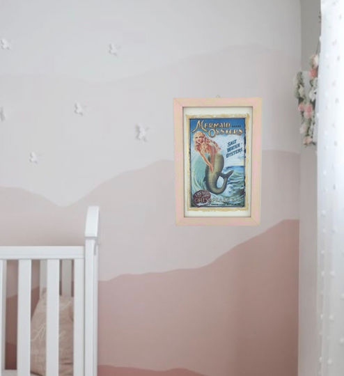 Handmade Wooden Framed Mermaid