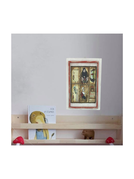 Handgefertigter Holzgerahmter Pinocchio Kinder Wandkunst