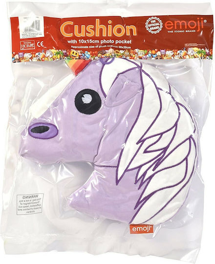 Kinder Wurfkissen Foto-Rahmen Kissen Emoji Einhorn 30x30cm