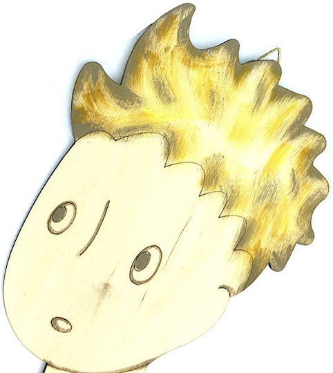Wooden Decorative Wall Figure Little Prince in Verde