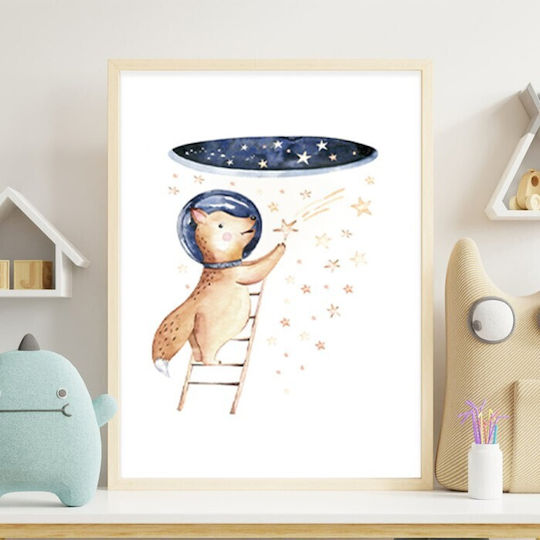 Poster Fox Climbing to the Stars Paper 15x20cm