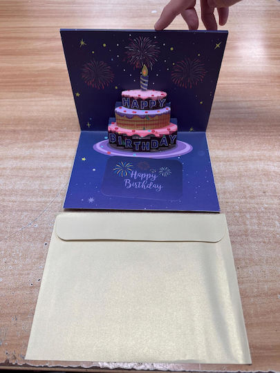 Birthday Card Playing Melody Music Light Led Cake Blow Out Candle