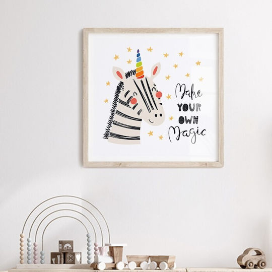 Zebra Unicorn Poster Kids Poster Paper 50x50cm