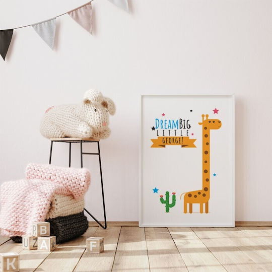Giraffe Poster Cactus Paper 15x20cm