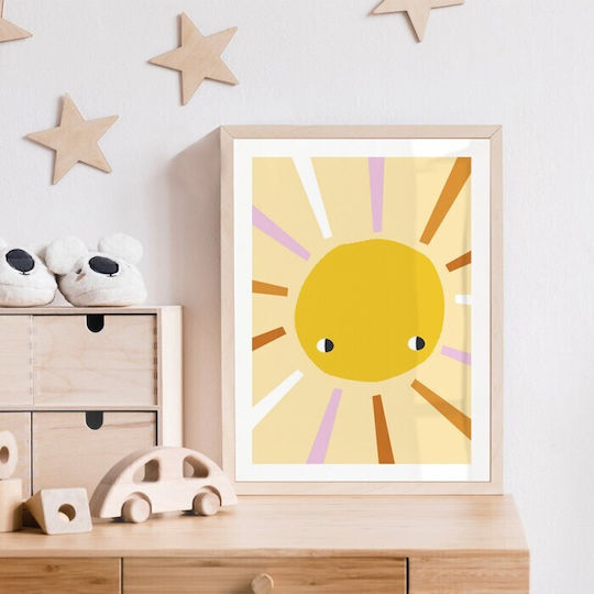 Posters Poster Yellow Sun Colorful Rays Paper 15x20cm