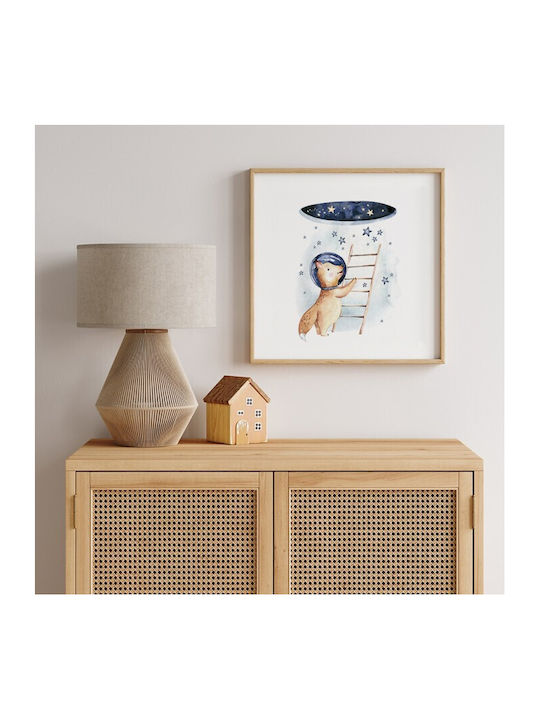 Poster Fox Girl Astronaut Paper 90x90cm