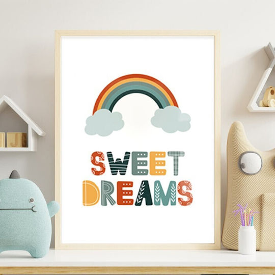 Rainbow Sweet Dreams Poster Kids Poster Paper 15x20cm