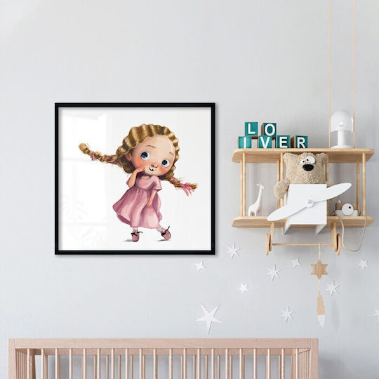 Girls Poster Girl with Braids Paper 30x30cm