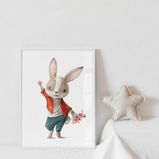 Poster Posters Bunny Flower Bouquet Paper 15x20cm