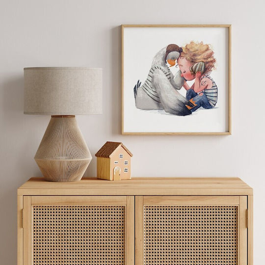 Poster Posters Little Boy Seagull Paper 40x40cm
