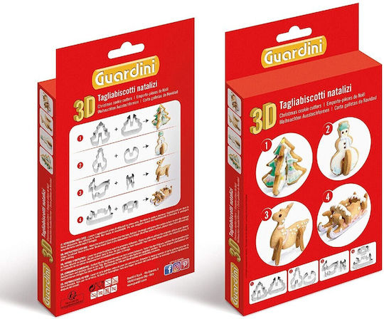 Set of 8 Christmas 3D Cookie Cutters Guardini 15802