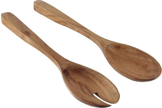 Pure Kitchen Kochgeschirr-Set Servierset für Salat 2 Stück Braune Akazienholz Set 2