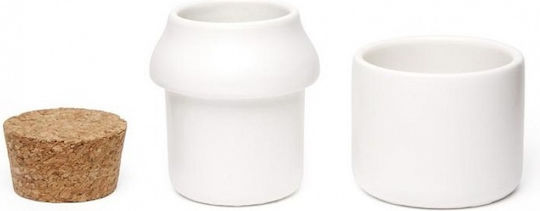 Kikkerland Ceramic Grinder Jar Μίνι Λευκό Γουδί Cu181s-wh