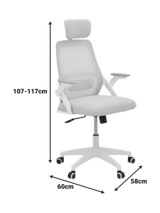 Peja Reclining Office Chair with Fixed Arms Grey-beige Pakketo