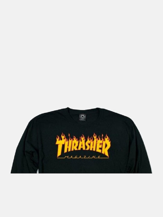 Flame Langarmbluse Schwarz