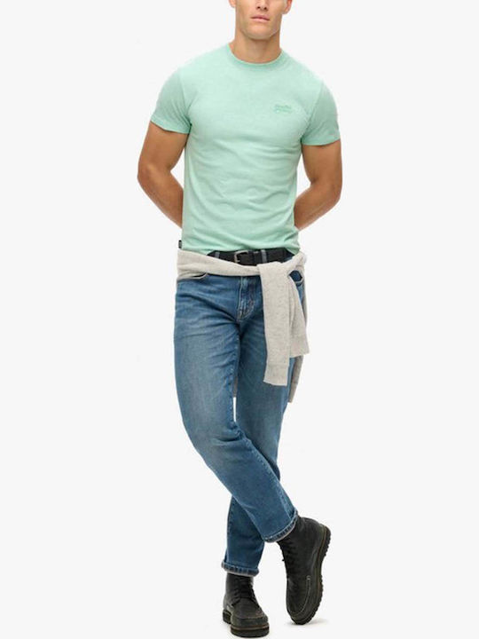 D1 Ovin Polo Kurzarmbluse Light Mint Green Marl