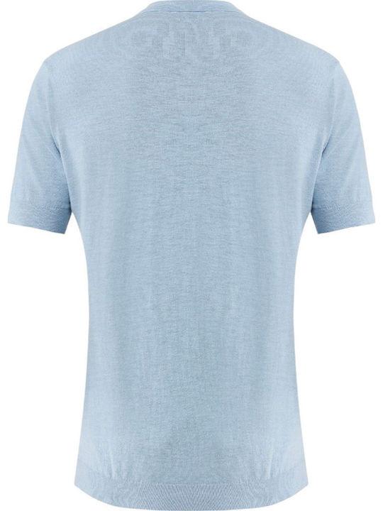Polo Short Sleeve Blouse Skyblue