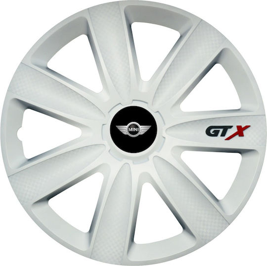 Car Hubcap Set Set 4 Gtx 15" 4pcs White