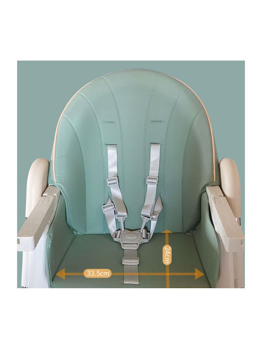 Dream House Foldable Baby Highchair with Adjustable Height Green