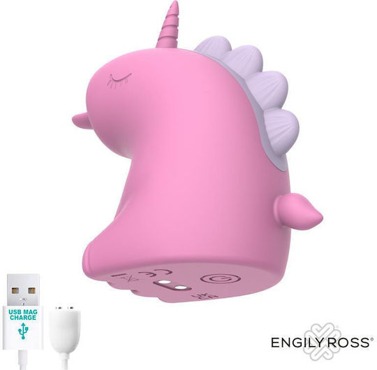 Engily Ross Cupcake Mini Δονητής Μασάζ 360º Rotating Tongue 7.8cm Ροζ