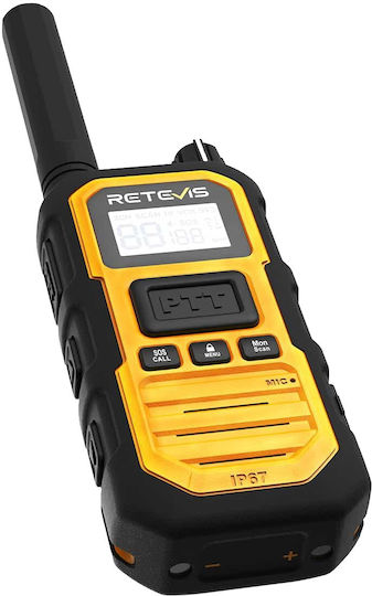 Retevis RB648P Ασύρματος Πομποδέκτης UHF 5W με Μονόχρωμη Οθόνη Σε Κίτρινο Χρώμα