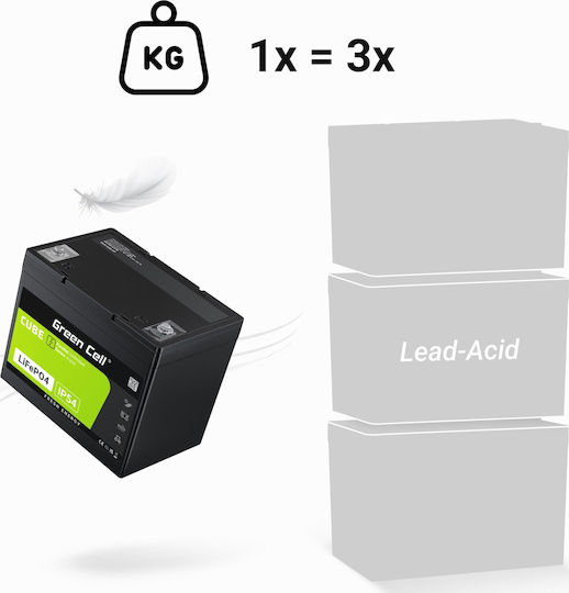 Green Cell Батерия UPS с Капацитет 200Ах и Напрежение 12.8V LFPGC12V200AH 1бр