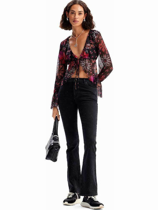 Rem Women's Jean Trousers Flared Black